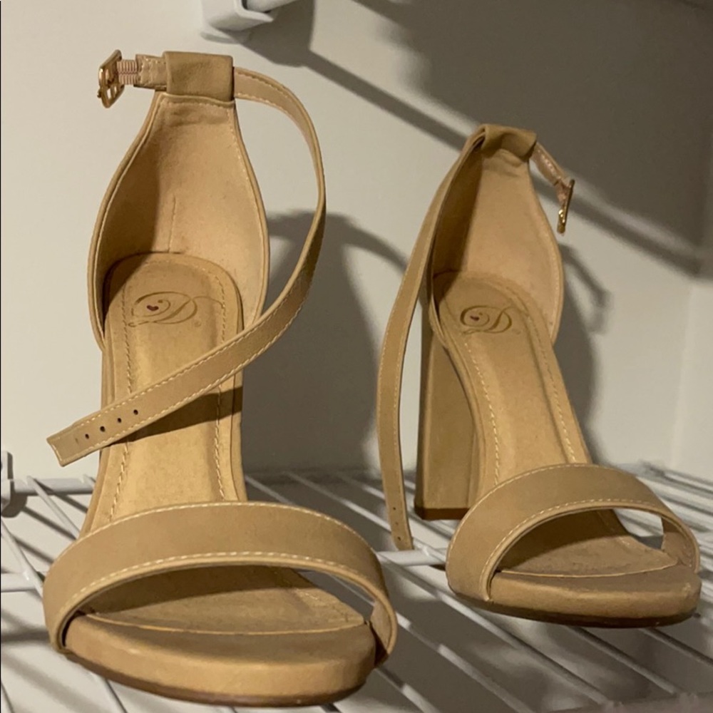 Nude heels , nude block heels
